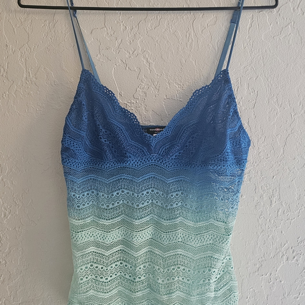 Cosabella Camisole Top in Blue with Lace Detailing